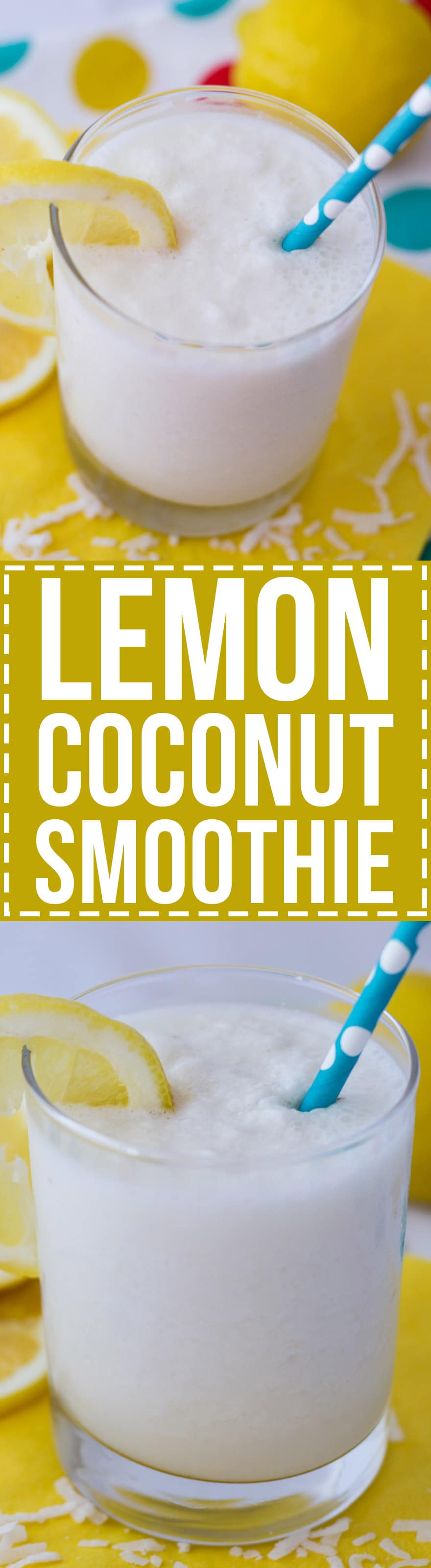 This tart and refreshing Lemon Coconut Smoothie really hits the spot in spring and summer! It's a light, low cal drink that you don't have to feel guilty about.