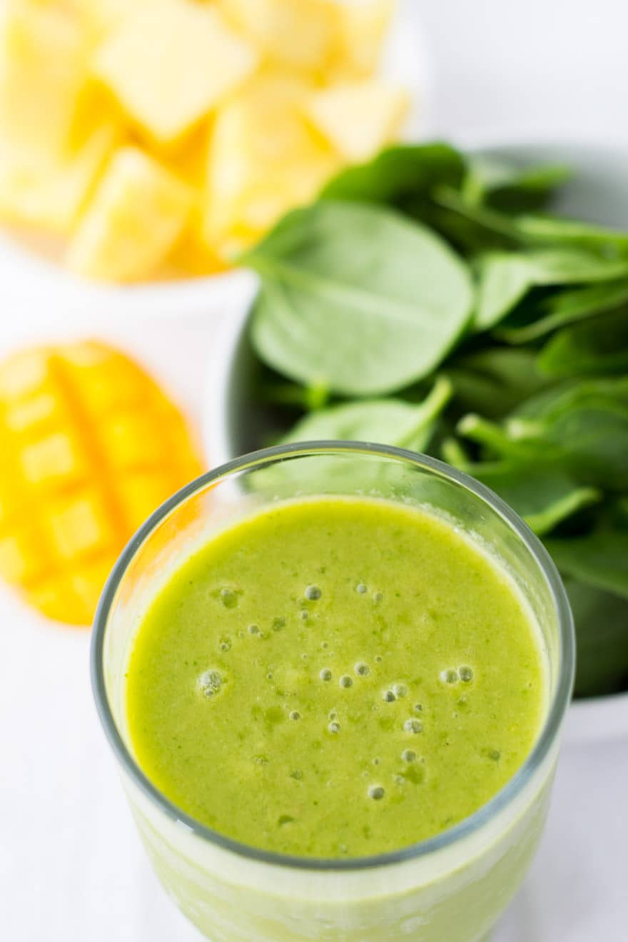 Tropical Pineapple and Mango Green Smoothie