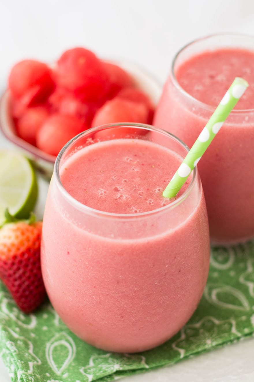 Watermelon Strawberry Smoothie Recipe - Dairy and Gluten Free