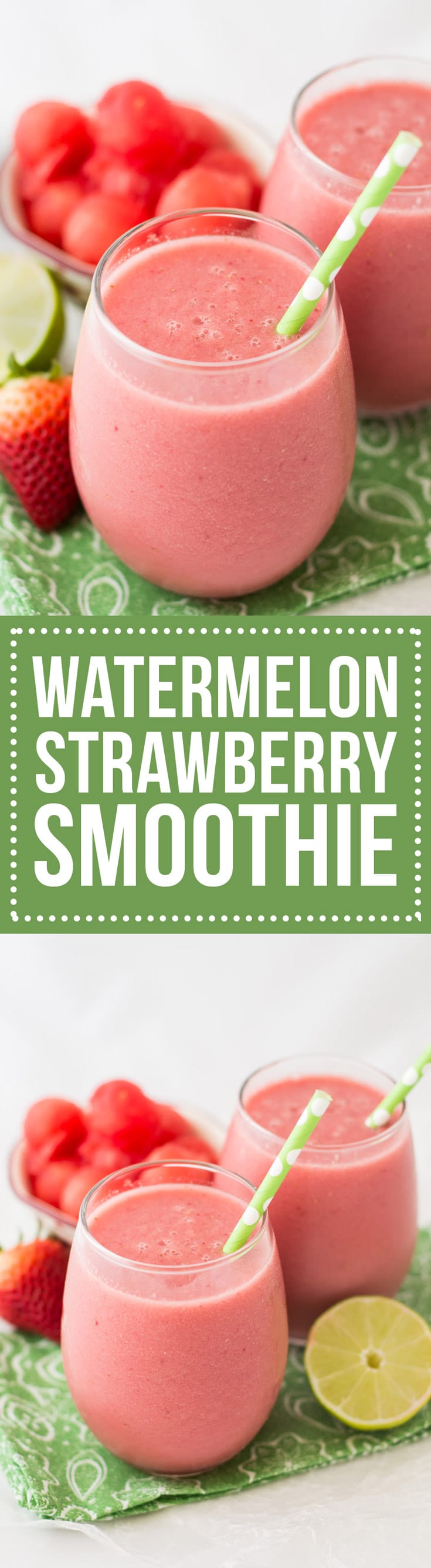 This sweet, refreshing Watermelon Strawberry Smoothie will cool you off when the summer heats up. Kid friendly, dairy free and gluten free!