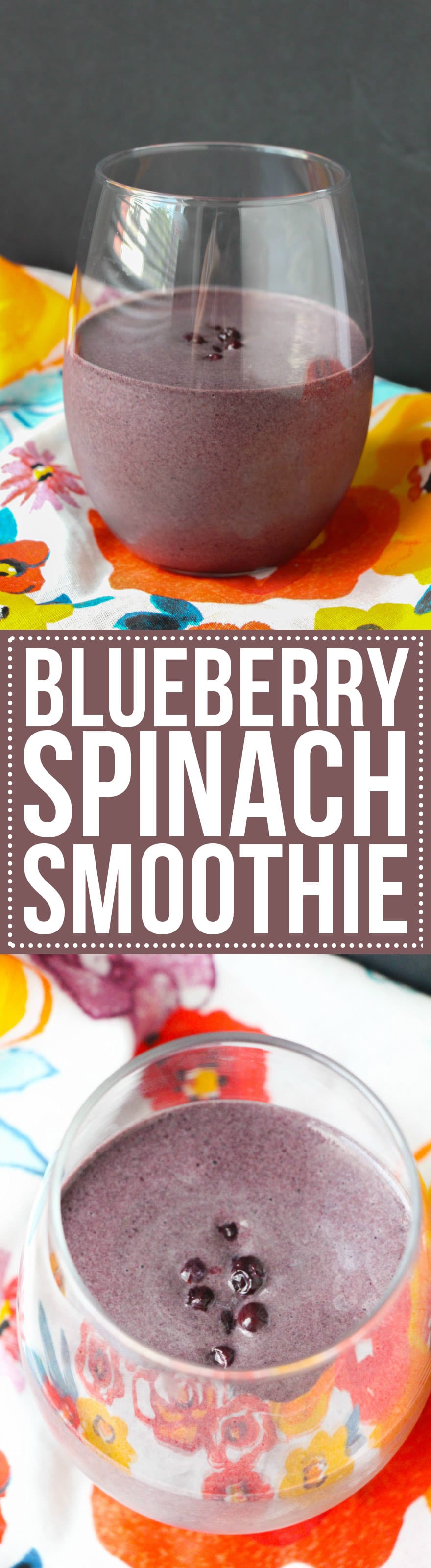 This Blueberry Spinach Smoothie is a healthy drink both you and the kids will LOVE! You don't even taste the spinach!