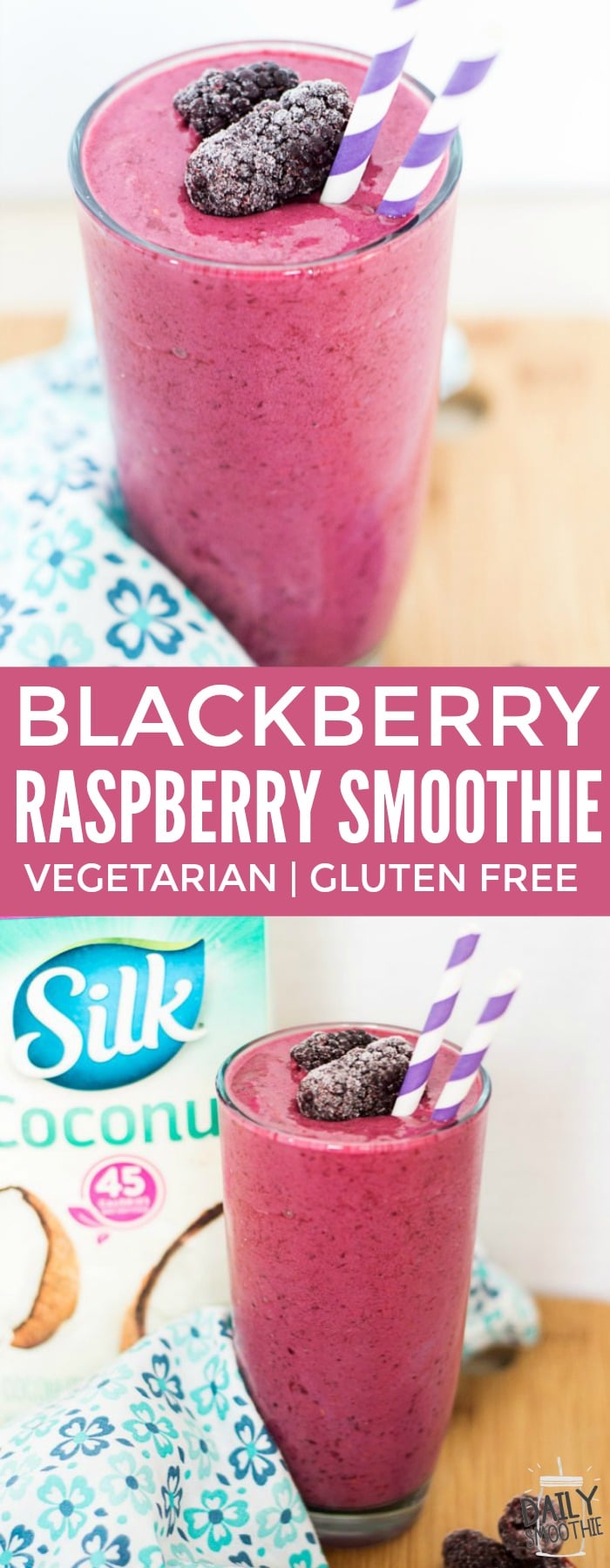 This Blackberry Raspberry Smoothie is an energizing and refreshing way to start your day! Use fresh or frozen berries!