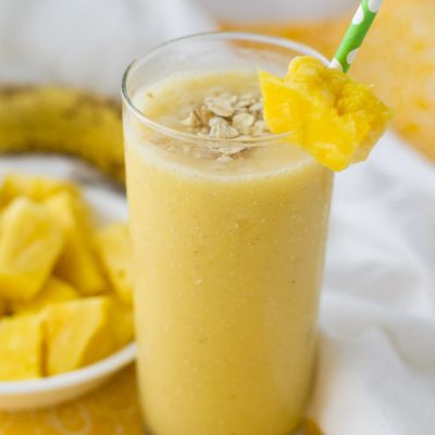 Tropical Breakfast Smoothie with Pineapple and Banana