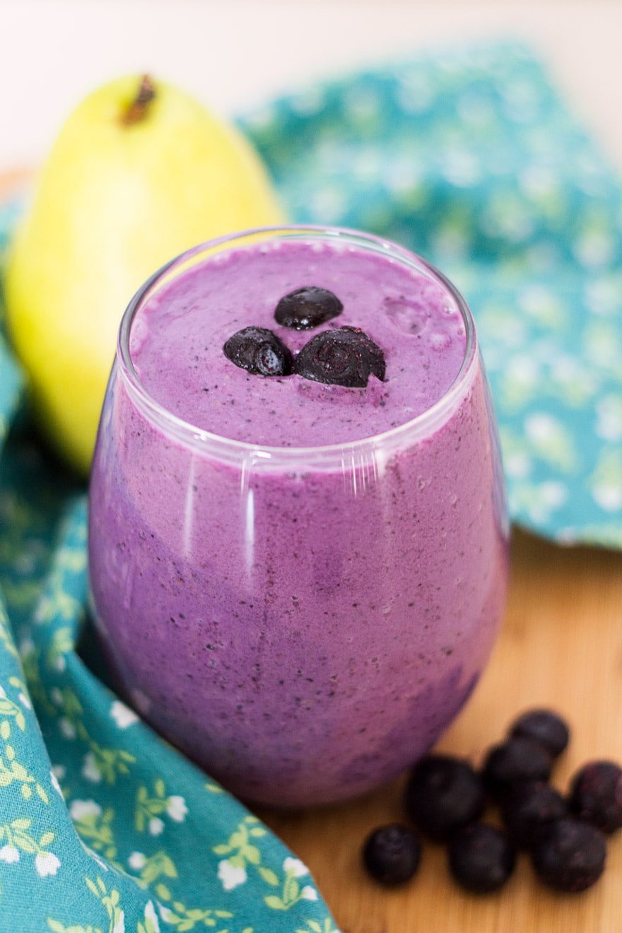 This delicious Blueberry Pear Smoothie is such a sweet treat that's super healthy!
