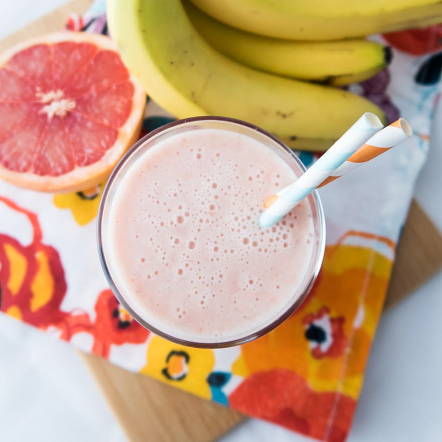 Refreshing grapefruit banana smoothie