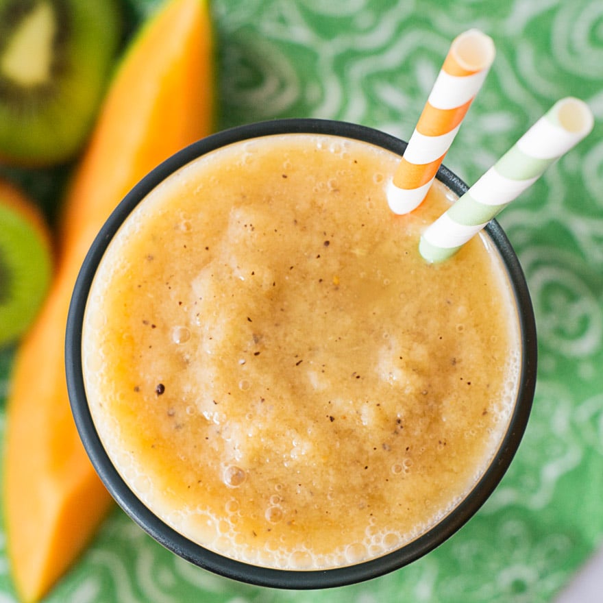Cantaloupe Kiwi Papaya Smoothie Promotes Immunity and Digestion!