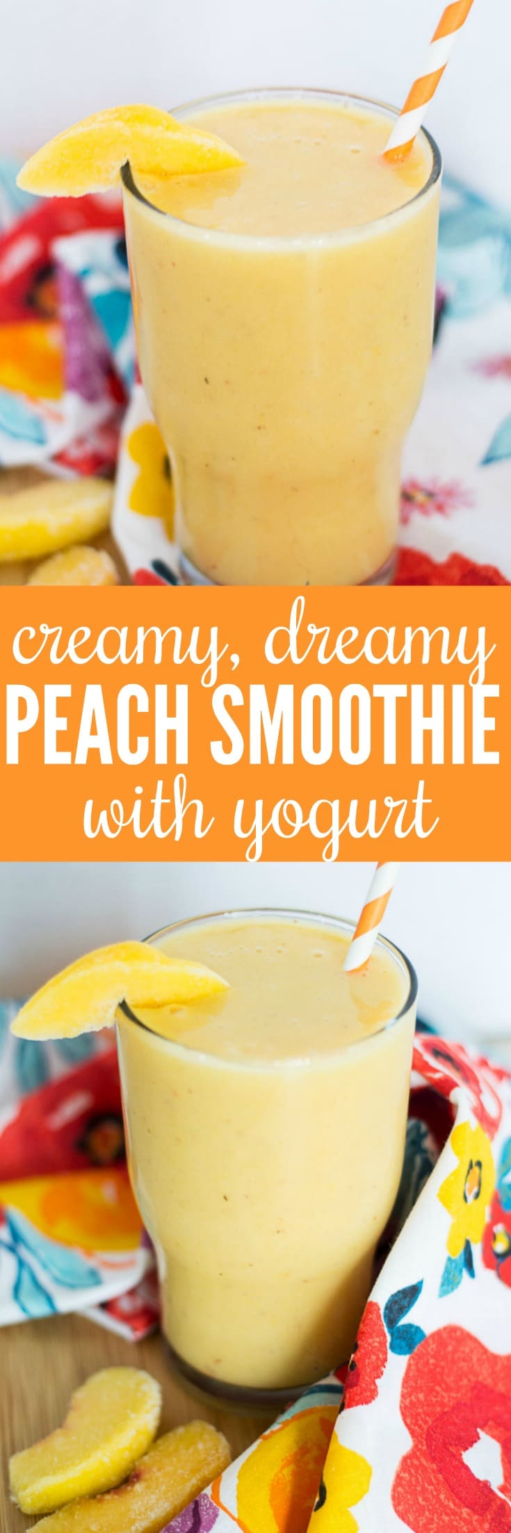 Creamy Peach Smoothie with Yogurt - It's like peach pie in a glass!