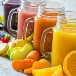 various fruit smoothies in jars